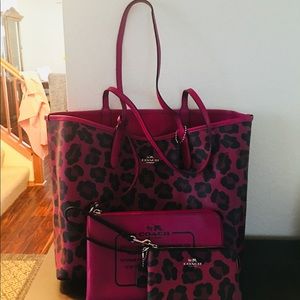 Coach Reversible City Tote and matching wristlet.